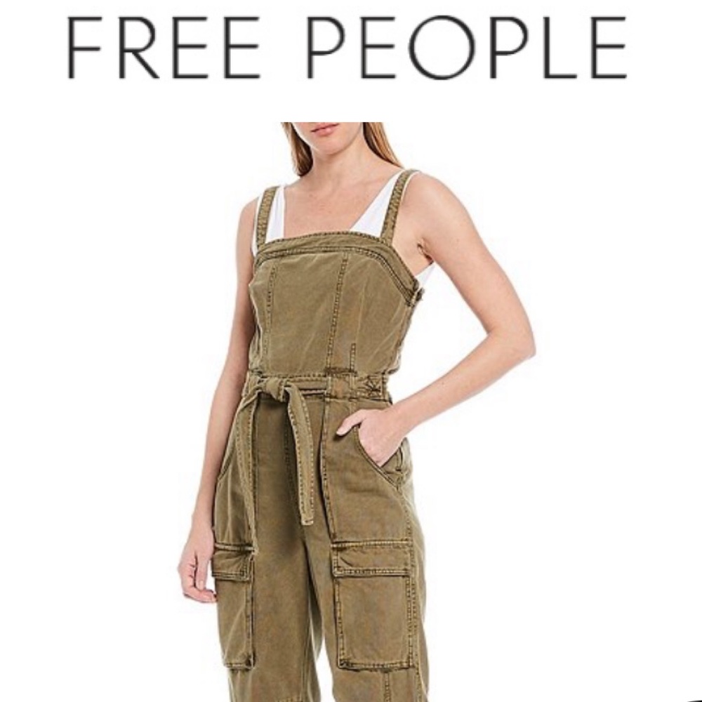 Free People Olive Jumpsuit